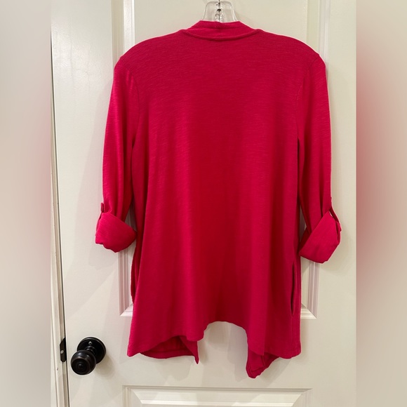 Talbots Cuffed Sleeve Open Front Cardigan Size P Pockets - Picture 9 of 9